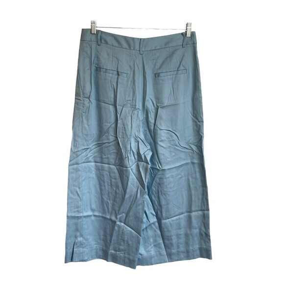 New TIBI High Waisted Wide Leg Chambray Pleated Cropped Pants Size10 - Picture 8 of 13